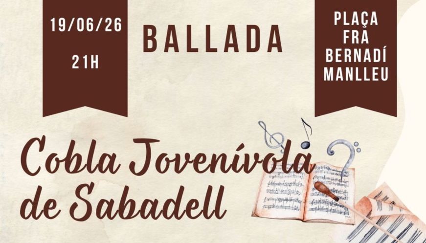La Cobla Jovenívola de Sabadell protagonitza la ballada de sardanes d'aquest divendres a Manlleu